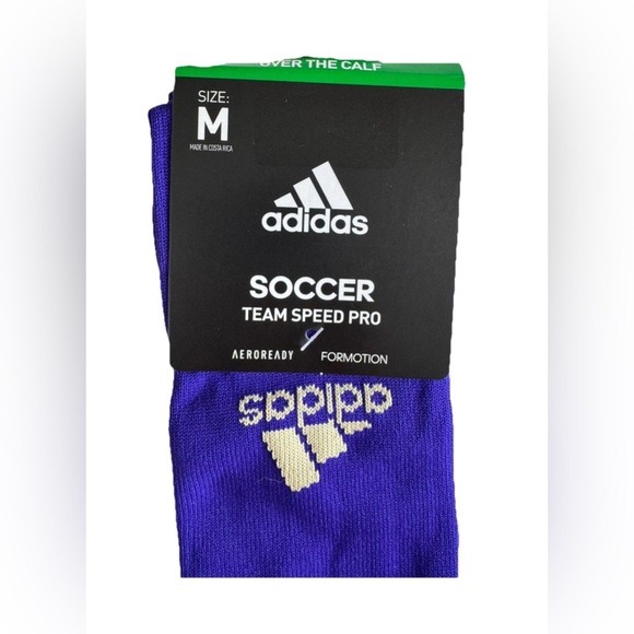 Adidas Team Speed Pro Soccer Socks - Size M, Purple, Brand New Logo, Aeroready - Picture 3 of 5